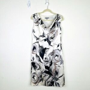 Classiques Entier Womens Size S Mini Sheath Dress Silk Floral Cowl Neck Office‎